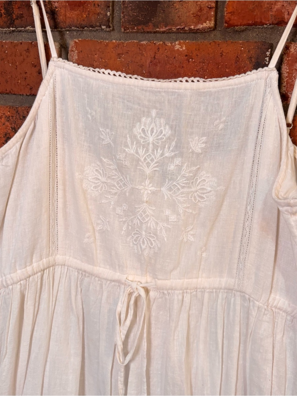 Zara womens embroidered boho maxi dress cream M - Picture 2 of 5